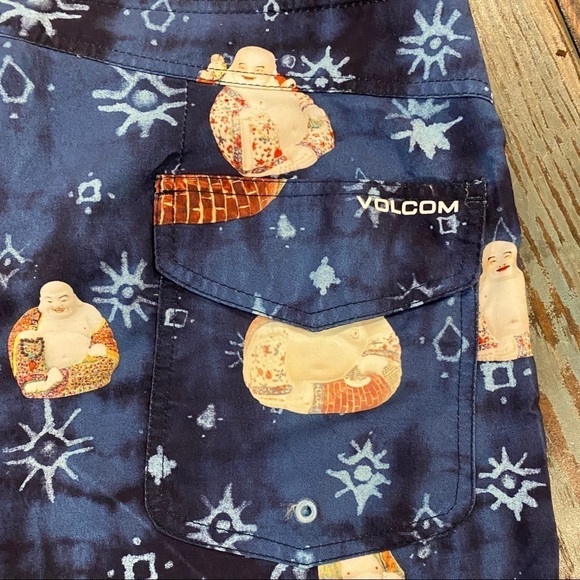 Volcom 34 Buddha Board Shorts Happy Peace Prosperity Enlightenment New Age Surf - Picture 6 of 12